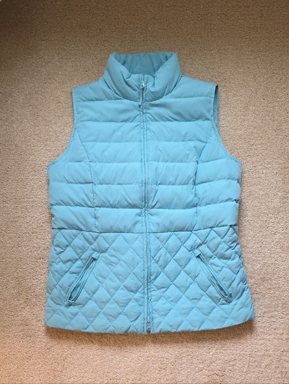 Talbots Light Blue Quilted Puffer Vest - Women's Sleeveless Jacket